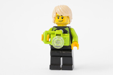 Naklejka premium Lego diver photographer minifigure