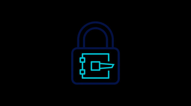 Minimalist Neon Blue Cloud Storage Server Icon, Dark Mode UI Asset, JPEG