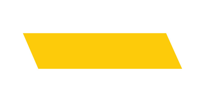 A simple yellow parallelogram shape isolated element Vector