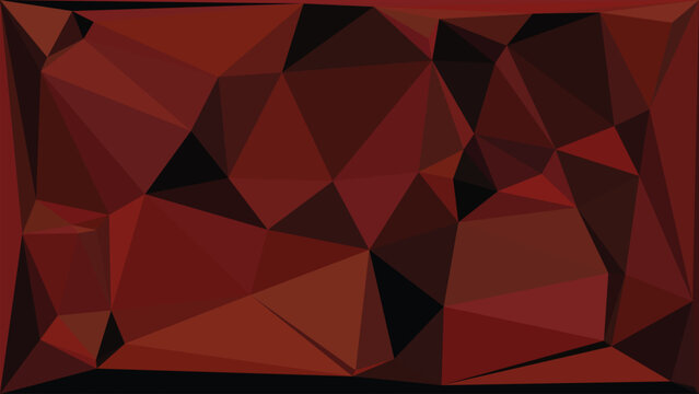 Dark red and black geometric low poly background featuring abstract triangular mosaic patterns