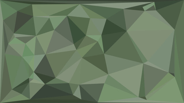 Deep forest green geometric low poly background with abstract triangular mosaic design elements