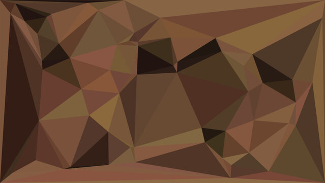 Warm brown and earthy tone geometric low poly background with abstract triangular mosaic art