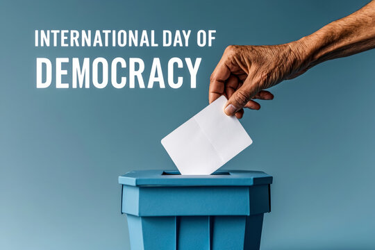 Banner poster international day of democracy freedom of choice and voting in elections AI Generative