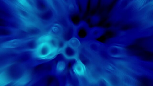 Abstract microscopic blue organic alien cell structure floating seamless loop