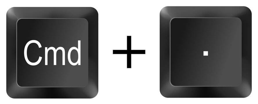 cmd command dot computer keyboard shortcut key button 3d icon symbol sign isolated on white background