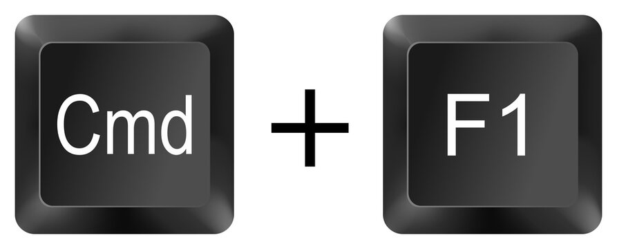 cmd command f1 computer keyboard shortcut key button 3d icon symbol sign isolated on white background