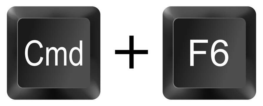 cmd command f6 computer keyboard shortcut key button 3d icon symbol sign isolated on white background