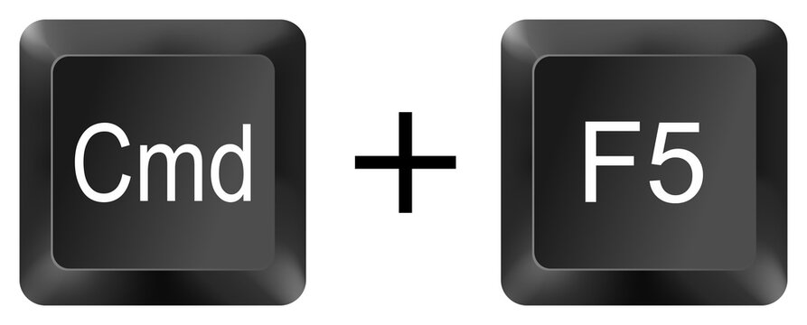 cmd command f5 computer keyboard shortcut key button 3d icon symbol sign isolated on white background