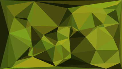 Obraz premium Earthy green and olive low-poly abstract background featuring dynamic geometric shapes, creating a modern and vibrant digital texture, ideal for creative design projects.
