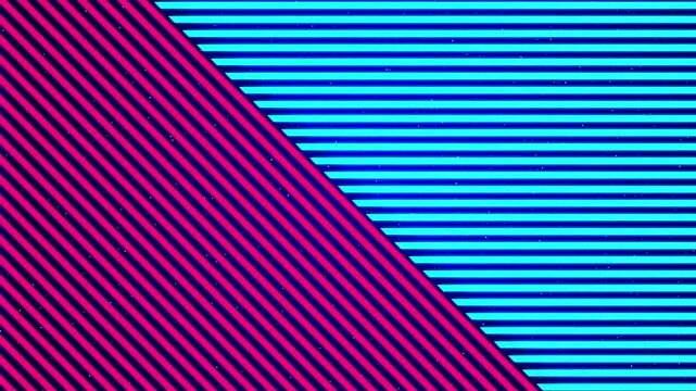 Abstract Geometric Background with Diagonal and Horizontal Neon Lines.
