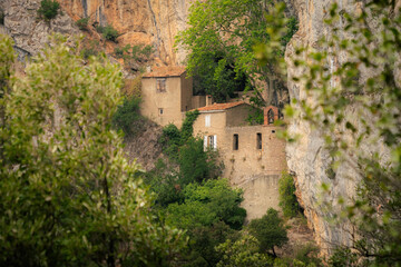 Fototapeta premium Ermitage de Galamus dans les gorges de l'Aude, Occitanie