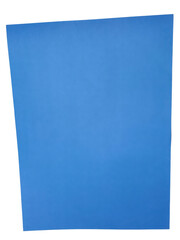 Fototapeta premium A single rectangular sheet of bright blue paper on white png