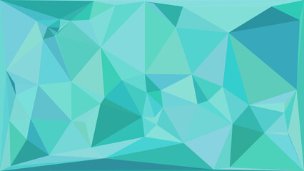 Fototapeta premium Abstract geometric background with teal and blue low poly triangular mosaic patterns