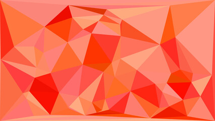 Fototapeta premium Soft coral and bright red low poly geometric background with modern triangular mosaic