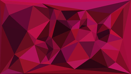 Obraz premium Deep magenta purple geometric low poly background with dark abstract triangular pattern design