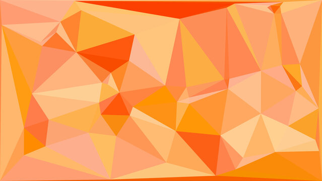 Vibrant orange abstract geometric background with low poly triangular pattern design element