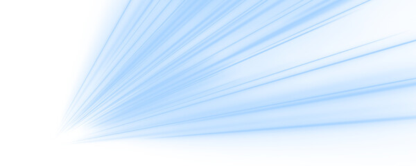 Futuristic blue neon speed lines PNG flow across city highway roads. Laser trails form dynamic energy waves and motion swirls. Perfect for sci-fi vector design. © Extrastock