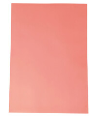 Fototapeta premium Blank rectangular piece of coral pink paper on white background png