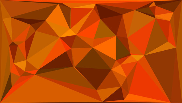 Warm orange and brown geometric low poly background with autumn inspired triangular textures
