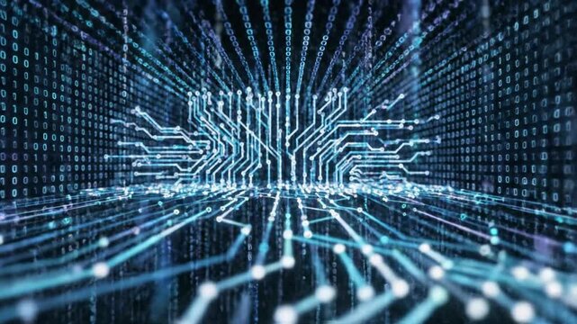 Futuristic digital data visualization technology.