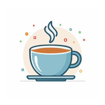 Flat design coffee cup with dollar sign and steam