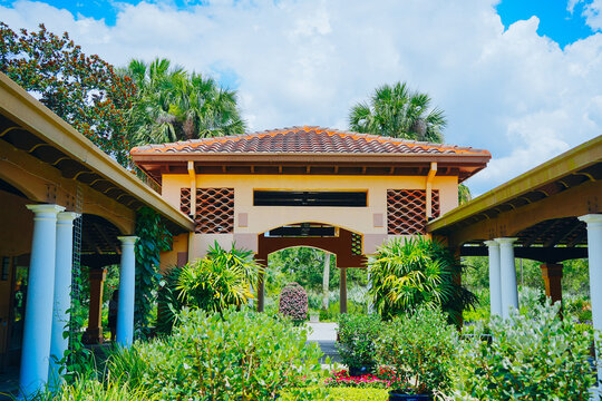 The landscape of Bok tower garden in lake wales of Florida