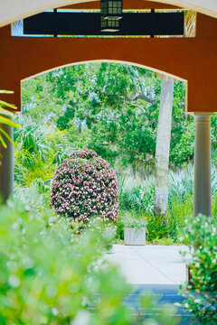 The landscape of Bok tower garden in lake wales of Florida