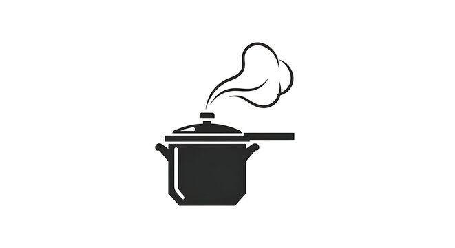 Vector icon of a steaming pressure cooker or pot