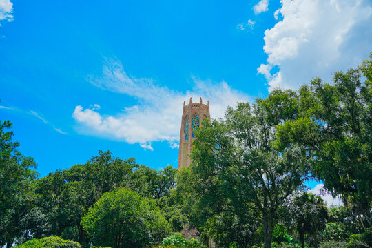 The landscape of Bok tower garden in lake wales of Florida