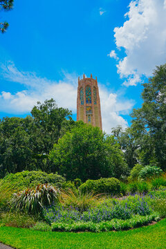 The landscape of Bok tower garden in lake wales of Florida
