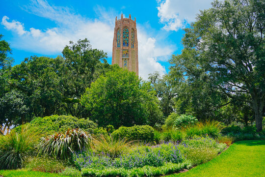 The landscape of Bok tower garden in lake wales of Florida