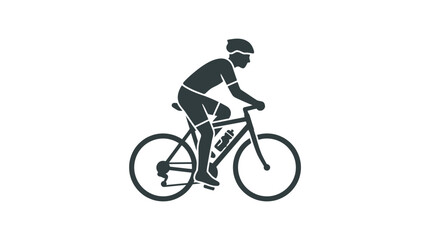 Fototapeta premium Silhouette of a professional cyclist riding a bicycle.