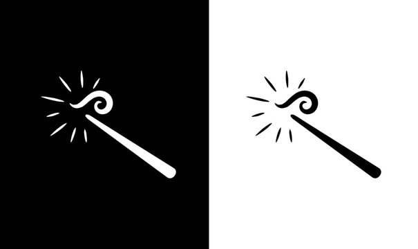 magic wand silhouette vector illustration, magic wand icon vector illustration, black silhouette of magic wand, magic wand, set, stars, stick, man, boy, concept, illustration, black, sky, isolated, 