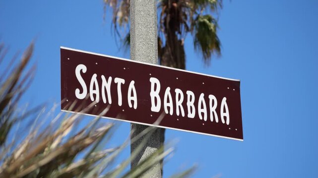 Santa Barbara California Public Welcome Sign