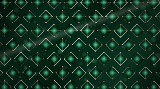 Elegant green and gold geometric diamond pattern background