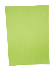 Fototapeta premium A single piece of bright lime green paper on a white background png