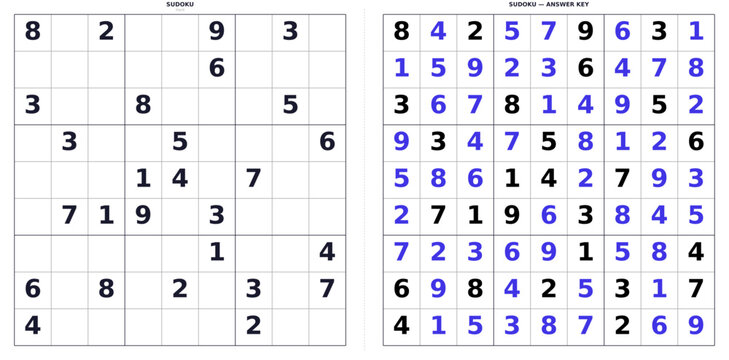 Summer children sudoku worksheet. Printable hard difficulty logic puzzle. Kids educational activity