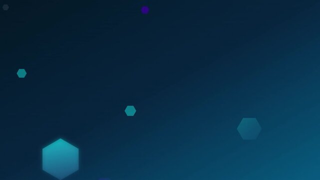 abstract blue tech hexagonal floating vector motion background