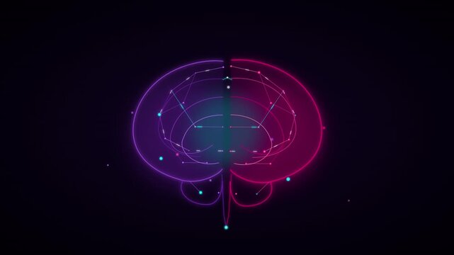 digital deep learning ai brain glowing concept