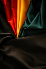 Naklejka premium Black History Month background. Red, yellow, green black silk background