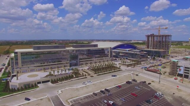 Drone Pullback Revealing Large Commercial Development in Frisco Texas