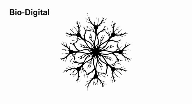 Intricate black fractal pattern resembling a neural network against a white background
