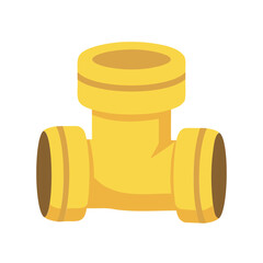 Obraz premium Isolated yellow pipe fitting on white background for plumbing connection