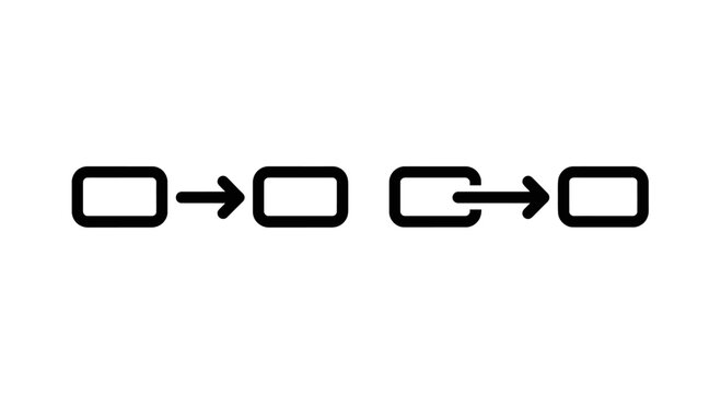 Process flow diagram with linked rectangles and directional arrows connection sequence rectangle workflow direction progression procedure structure