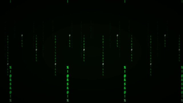dynamic matrix code symbol rain overlay effect