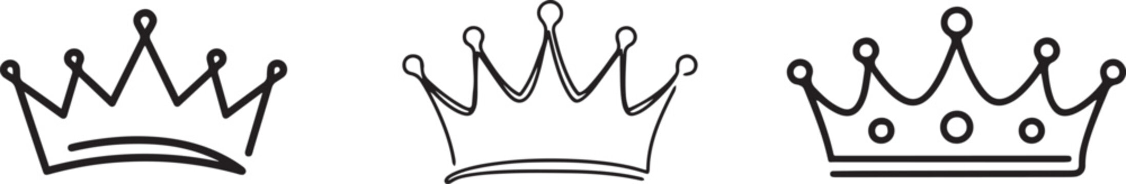 Crown one line vector illustartion Single line draw design vector graphic illustration