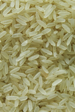White long grain rice macro texture top view