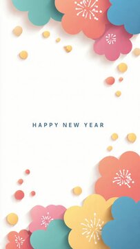 Happy New Year Paper Cutout Design