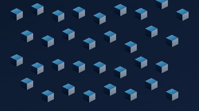 floating cubes isometric abstract vector motion background