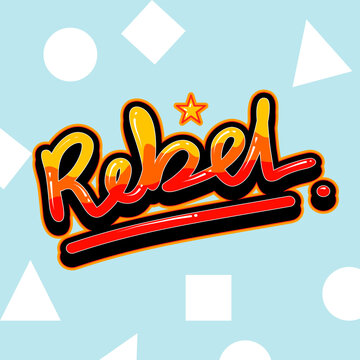 Rebel Graffiti Typography Logo